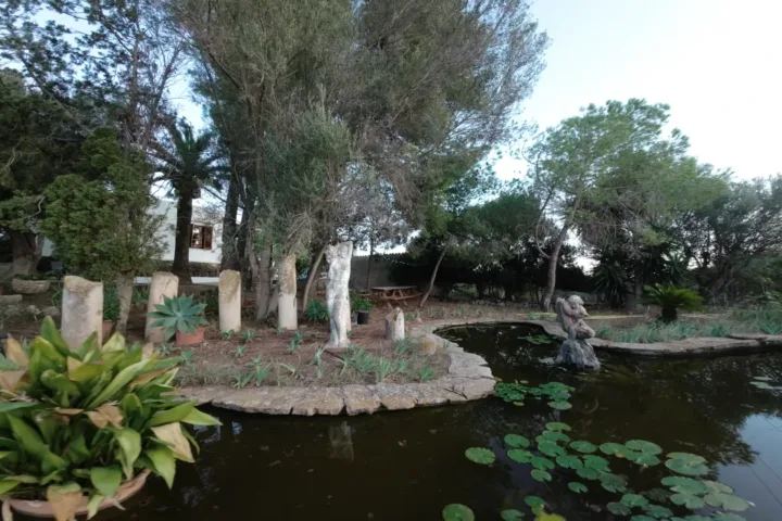 Terraza soleada de la casa vacacional Bon Viure en Mallorca